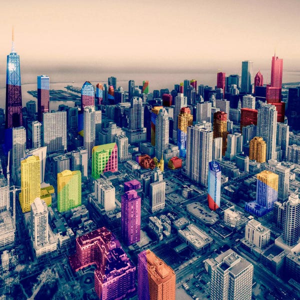 Large Photography - Canvas Prints: Chicago City Pop by 5by5collective