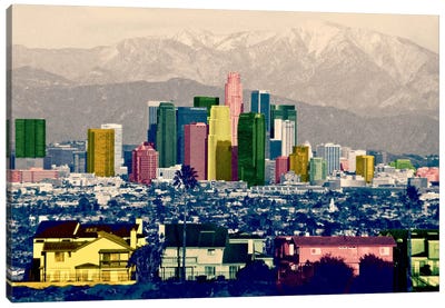 Los Angeles City Pop Canvas Art Print - Los Angeles Skylines