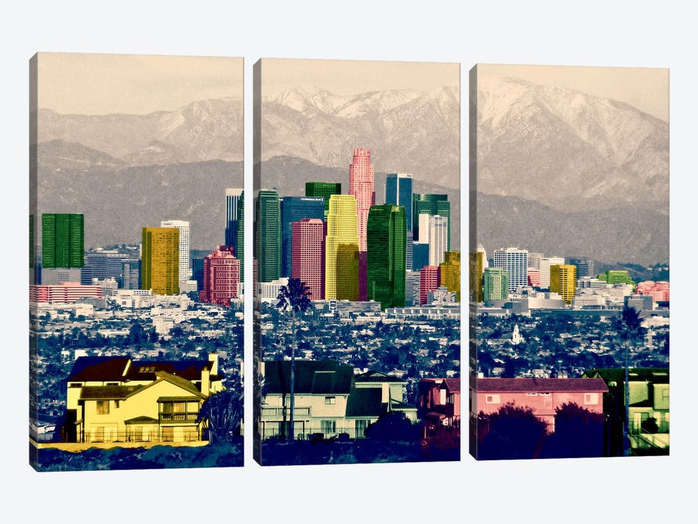 Los Angeles City Pop 3-piece Canvas Wall Art
