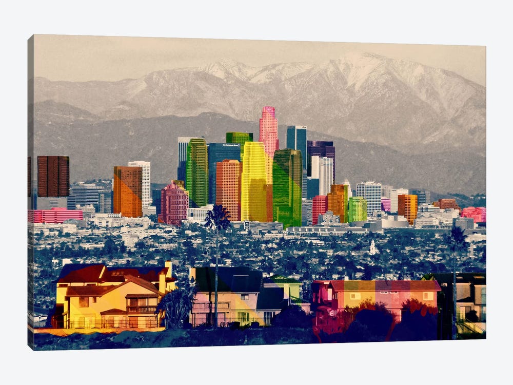 Los Angeles City Pop 2 1-piece Canvas Print