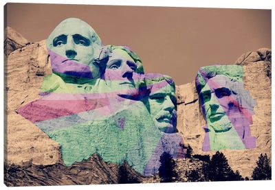 Mt. Rushmore Pop Canvas Art Print - Political & Historical Figure Art