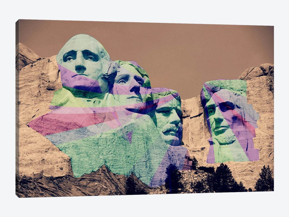 Mt. Rushmore Pop by 5by5collective 1-piece Canvas Artwork