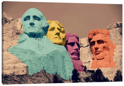 Mt. Rushmore Pop 2 Canvas Art Print - Famous Monuments & Sculptures