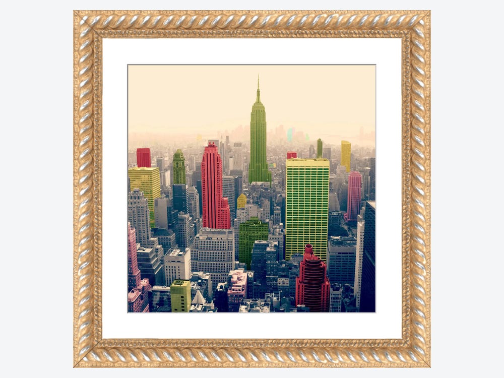 New York City red skyline by Building Art