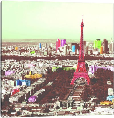 Paris in Color Canvas Art Print - Scenic Pop