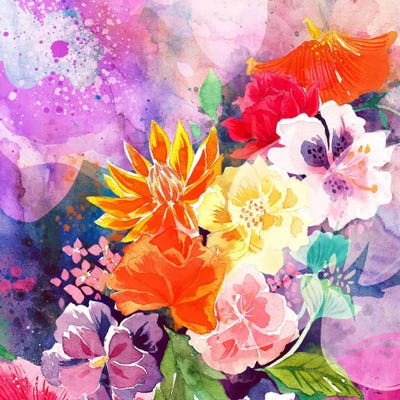 Summer Blossoms by 5by5collective metal wall art