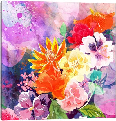 Summer Blossoms Canvas Art Print - Spring Florals Collection