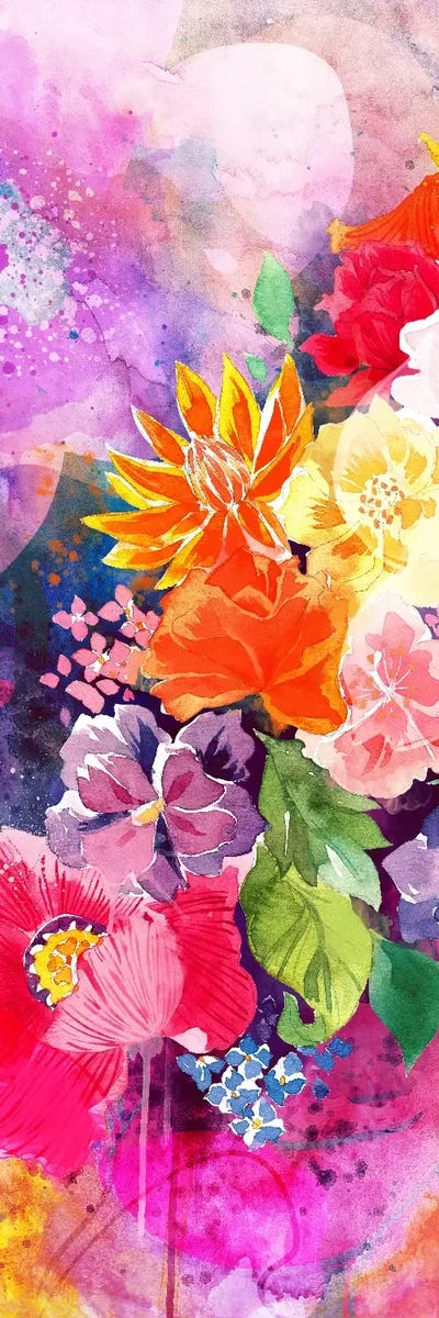 Summer Blossoms Panoramic by 5by5collective canvas print