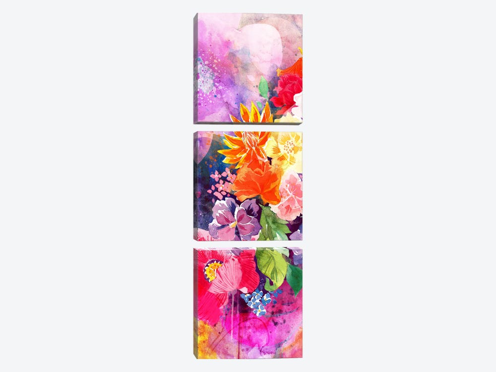 Summer Blossoms Panoramic by 5by5collective 3-piece Art Print