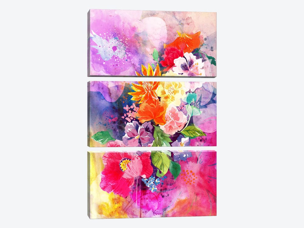 Spring Flowers by 5by5collective 3-piece Canvas Art