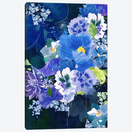 Midnight Flowers Canvas Print #ICA1171} by 5by5collective Canvas Art Print