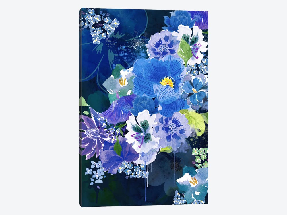 Midnight Flowers by 5by5collective 1-piece Canvas Artwork