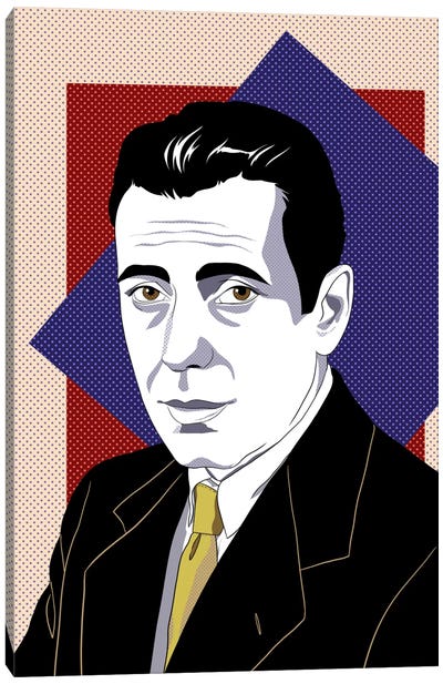Humphrey Color Block Canvas Art Print - Humphrey Bogart