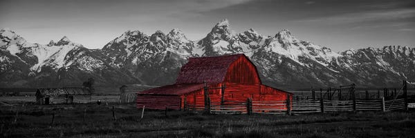 Panoramic Images: Barn Grand Teton National Park WY USA Color Pop by Panoramic Images