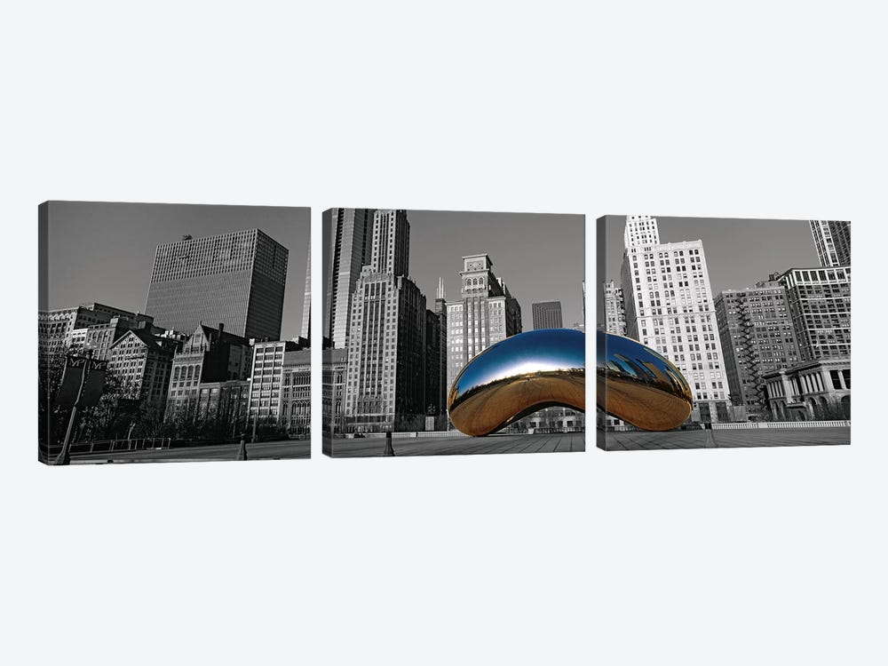 Cloud Gate Chicago Color Pop #2 by Panoramic Images 3-piece Canvas Art Print