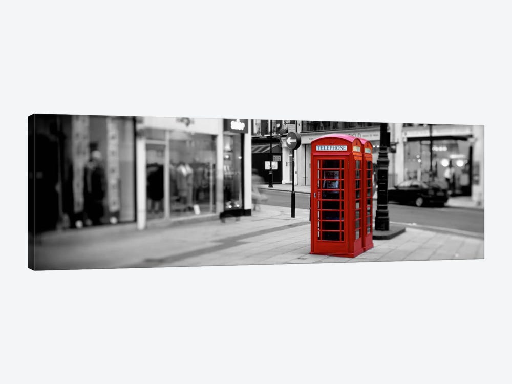 Phone Booth, London, England, United Kingdom Color Pop 1-piece Canvas Artwork