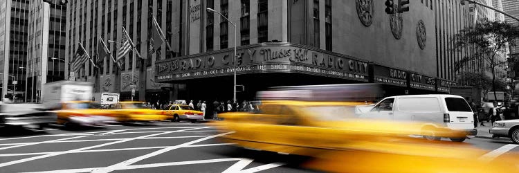 Cars in front of a building, Radio City Music Hall, New York City, New York State, USA Color Pop