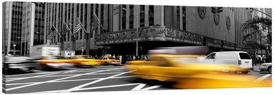Cars in front of a building, Radio City Music Hall, New York City, New York State, USA Color Pop Canvas Art Print