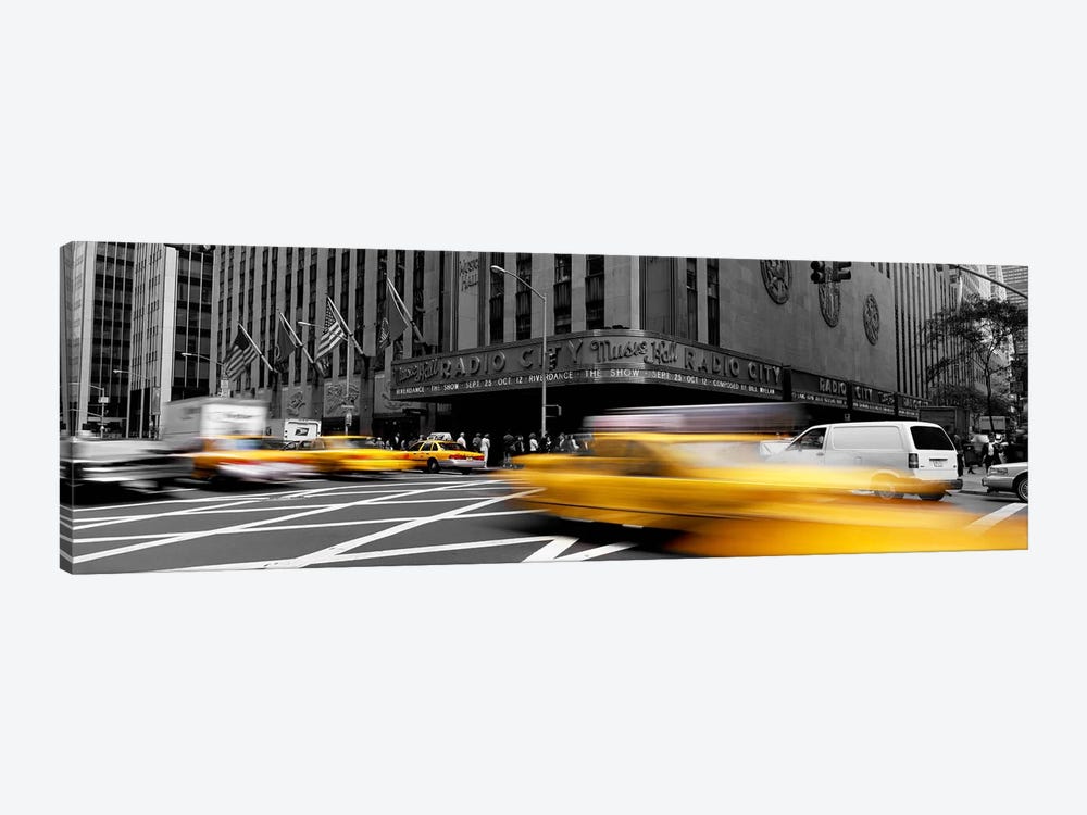 Cars in front of a building, Radio City Music Hall, New York City, New York State, USA Color Pop 1-piece Canvas Print