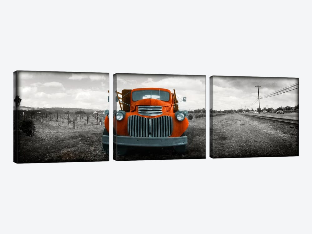 Old truck in a field, Napa Valley, California, USA Color Pop by Panoramic Images 3-piece Canvas Artwork