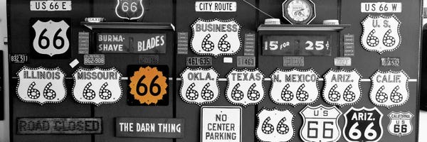 Color Pop Photography: Route 66 Sign Collection Color Pop by Panoramic Images