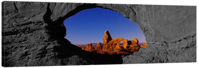 Natural arch on a landscape, Arches National Park Color Pop Canvas Art Print - Wonders of the World