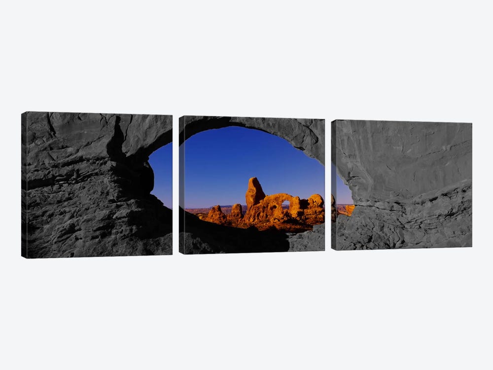 Natural arch on a landscape, Arches National Park Color Pop by Panoramic Images 3-piece Canvas Artwork