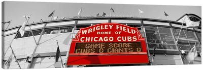 USAIllinois, Chicago, Cubs, baseball Color Pop Canvas Art Print - Black, White & Red Art