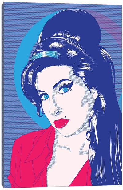 Amy Blue Eyes Color Pop Canvas Art Print - Amy Winehouse