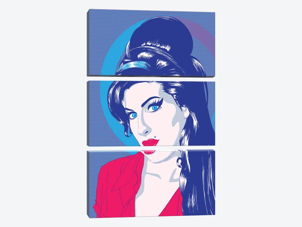 Amy Blue Eyes Color Pop by 5by5collective 3-piece Canvas Wall Art