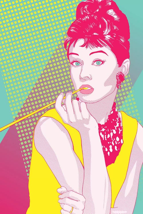 Audrey Yellow and Pink Color Pop by 5by5collective wall art