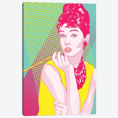 Audrey Yellow and Pink Color Pop Canvas Print #ICA1225} by 5by5collective Canvas Art