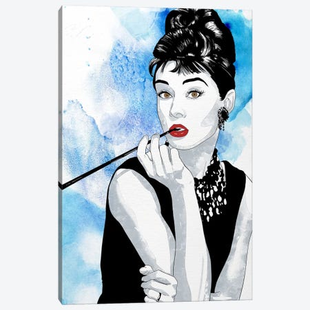 Audrey Watercolor Color Pop Canvas Print #ICA1227} by 5by5collective Canvas Wall Art