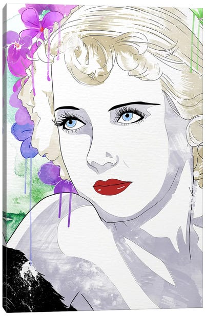 Bette Flower Color Pop Canvas Art Print - Actor & Actress Art