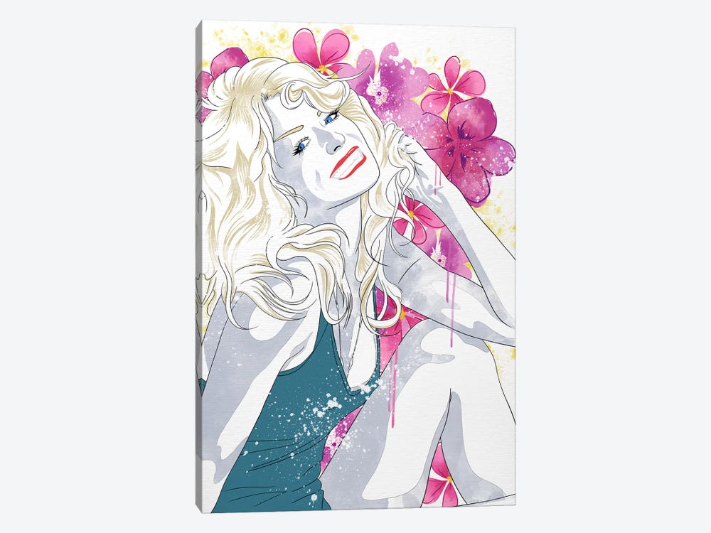 Farrah Flower Color Pop by 5by5collective 1-piece Canvas Art Print