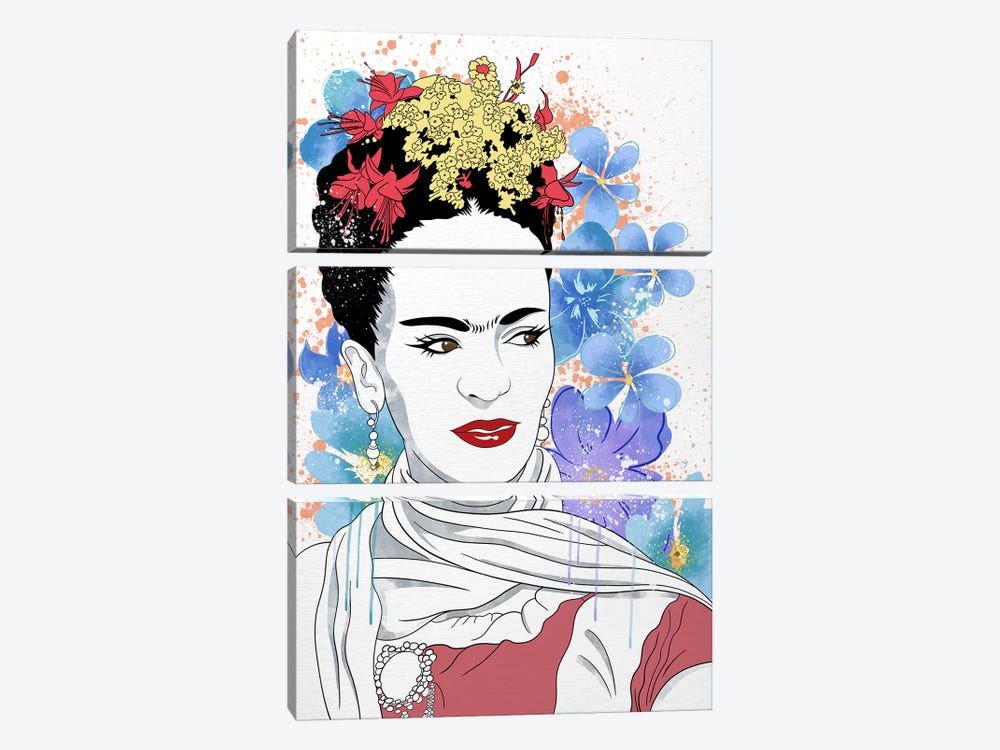 Frida Flower Color Pop by 5by5collective 3-piece Art Print