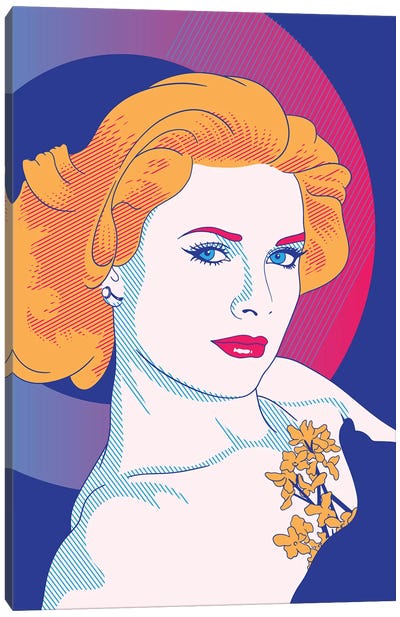 Grace Purple Color Pop Canvas Art Print - Actor & Actress Art