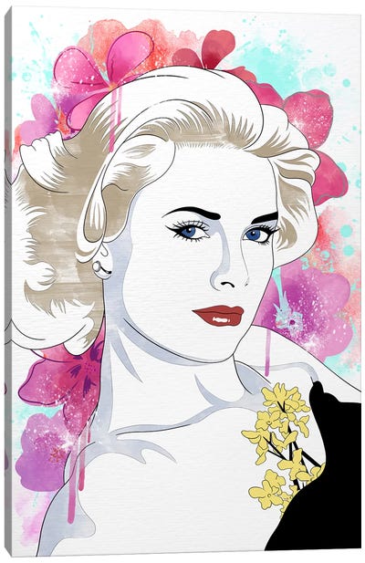 Grace Flower Color Pop Canvas Art Print - Grace Kelly