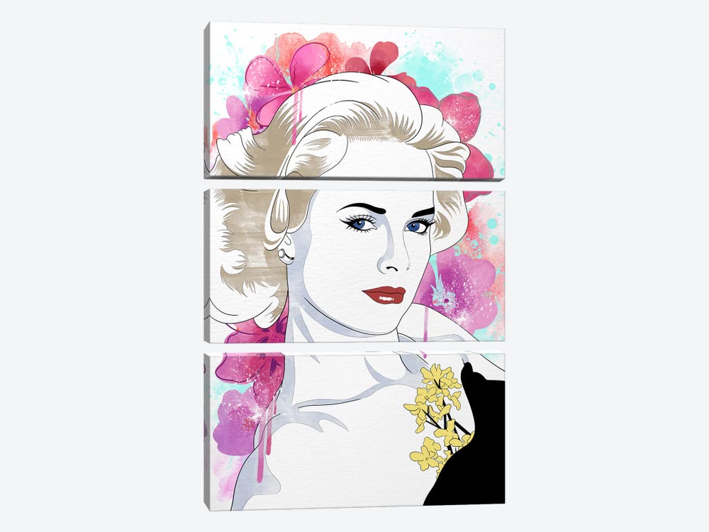 Grace Flower Color Pop by 5by5collective 3-piece Canvas Artwork