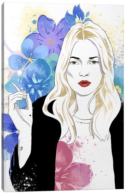 Kate Flower Color Pop Canvas Art Print - Model & Fashion Icon Art