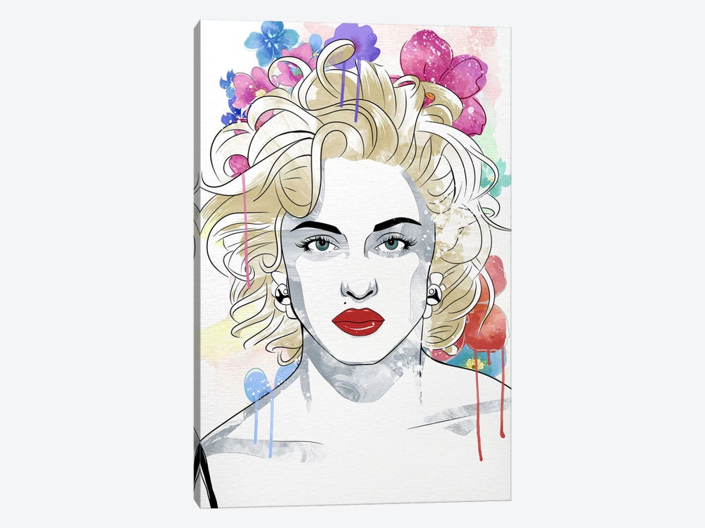 Madonna Queen of Pop Flower Color Pop by 5by5collective 1-piece Art Print