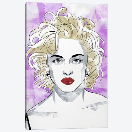 Madonna Queen of Pop Watercolor Color Pop Canvas Print #ICA1253} by 5by5collective Canvas Artwork