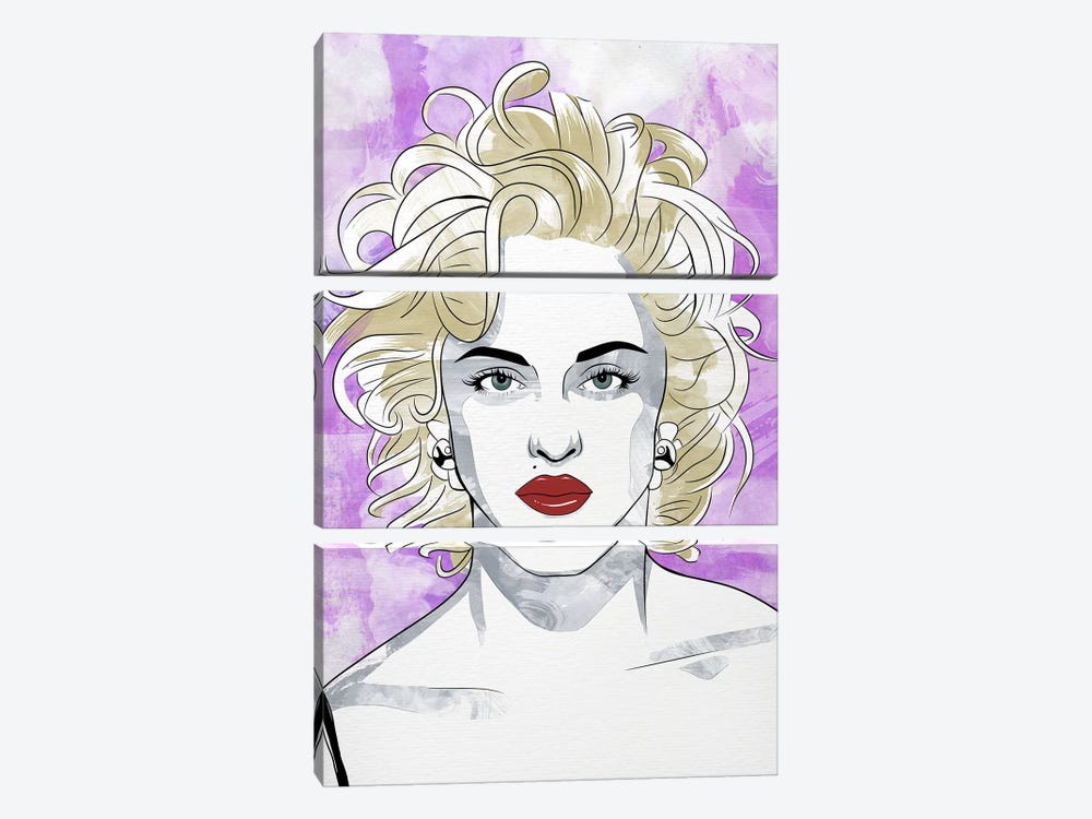Madonna Queen of Pop Watercolor Color Pop by 5by5collective 3-piece Canvas Artwork