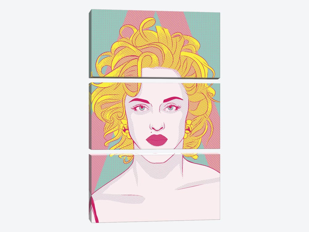 Madonna Queen of Pop Color Pop by 5by5collective 3-piece Canvas Print