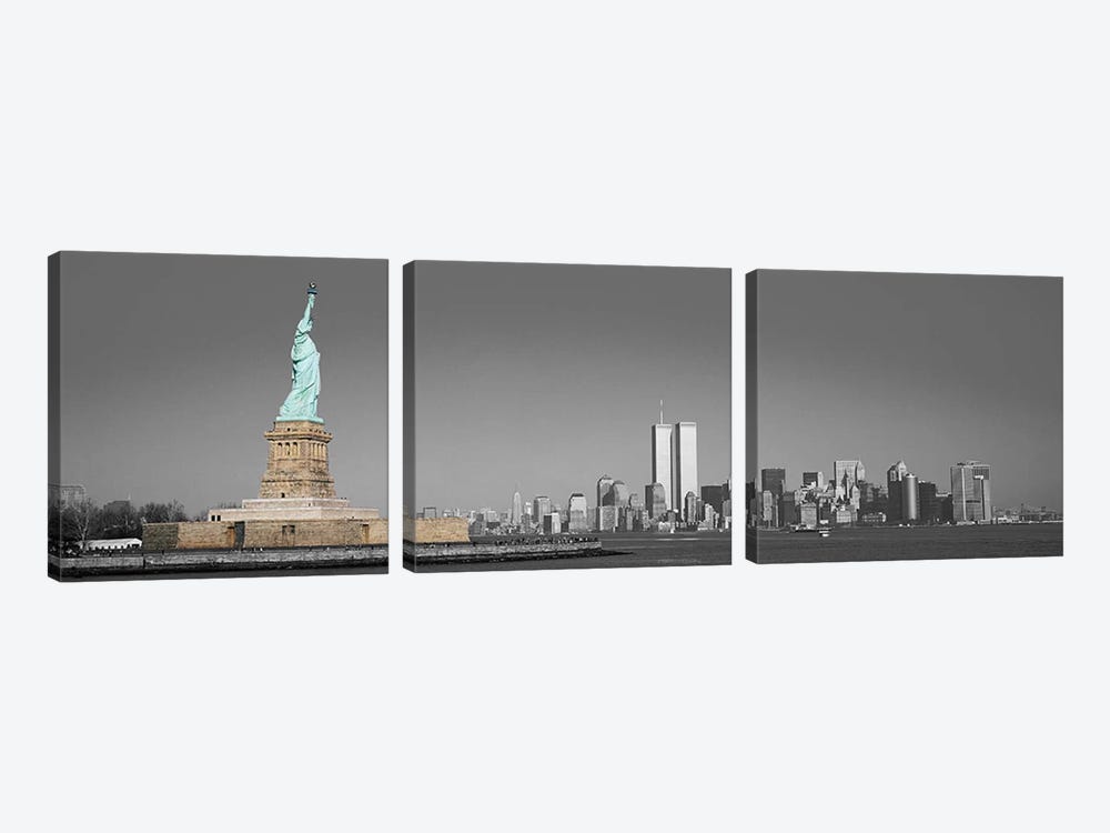 New York Panoramic Skyline Cityscape Color Pop 3-piece Canvas Artwork