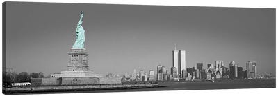 New York Panoramic Skyline Cityscape Color Pop #2 Canvas Art Print - Black & White Cityscapes