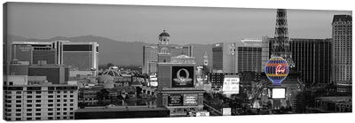 Las Vegas Panoramic Skyline Cityscape (Night) Color Pop Canvas Art Print - Black & White Scenic