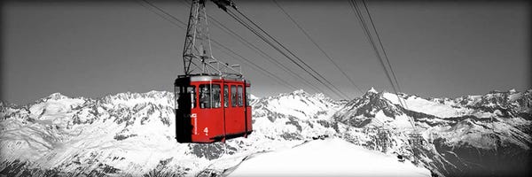 Panoramic Images: Cable Car Andermatt Switzerland Color Pop by Panoramic Images