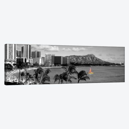 Waikiki Beach, Honolulu, Hawaii, USA Color Pop Canvas Print #ICA1268} by Panoramic Images Canvas Art Print