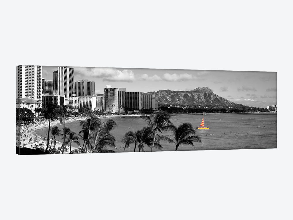 Waikiki Beach, Honolulu, Hawaii, USA Color Pop by Panoramic Images 1-piece Canvas Artwork